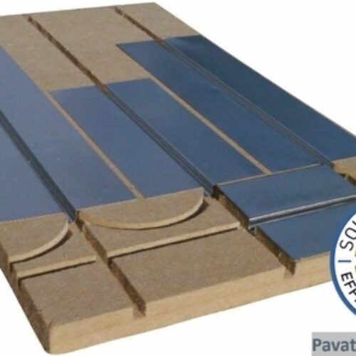 Plancher chauffant avec fibre de bois haute densité